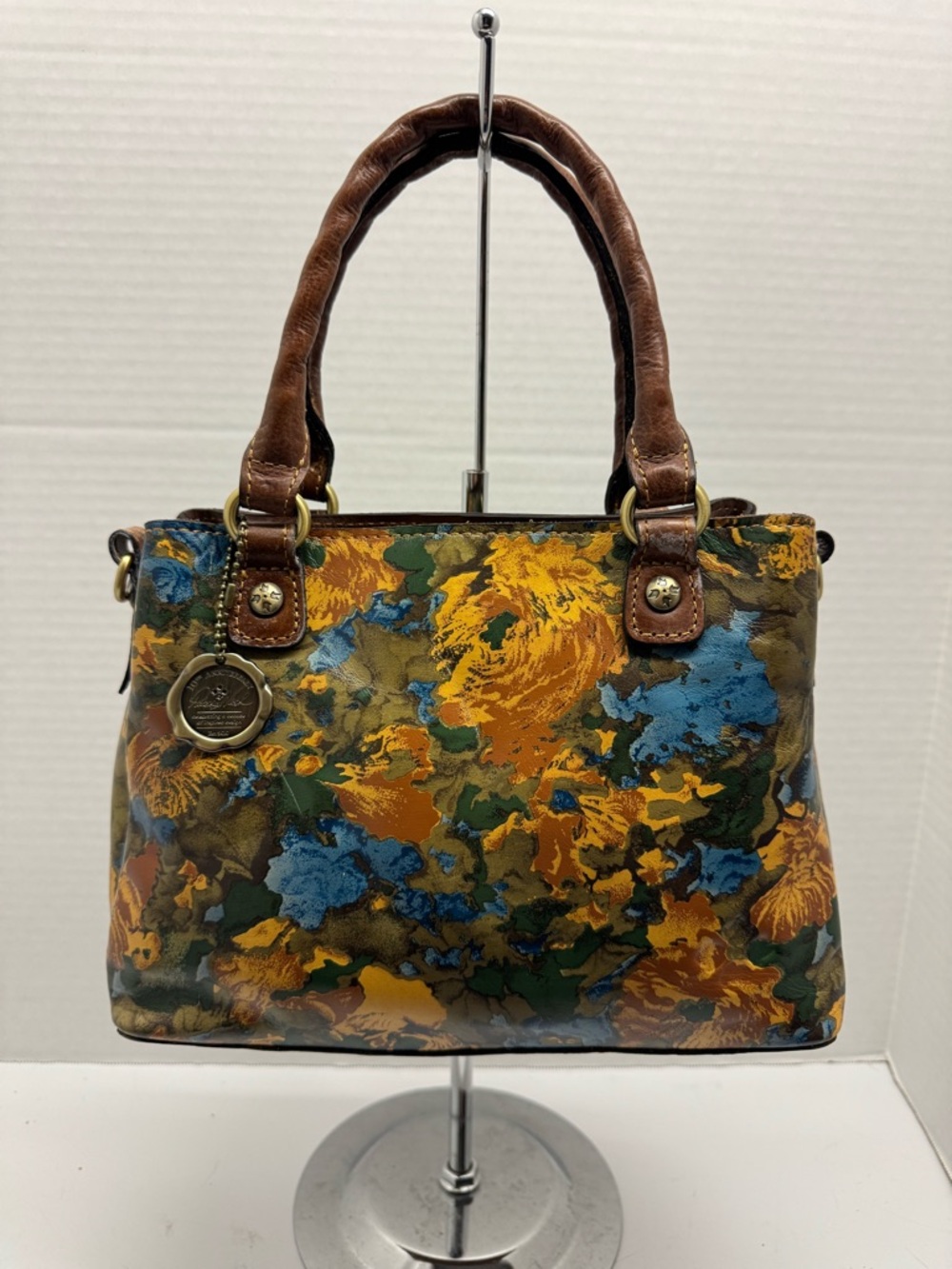 Patricia Nash Norcia Leather Top Handle Crossbody with Zip Pouch